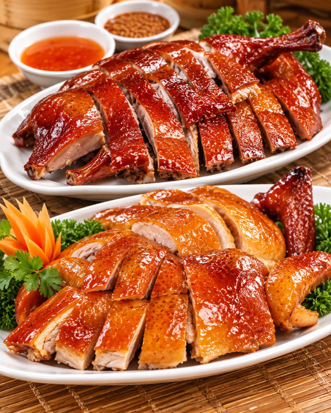 Traditional Chinese roasted chicken and roasted duck from Tay Kee Frozen Food & Trading Sdn. Bhd. in Skudai, Johor, Malaysia